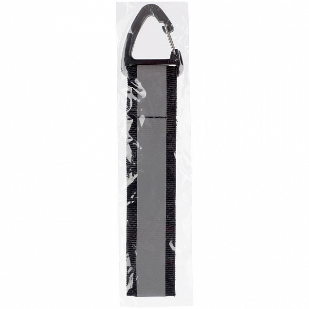 Светоотражающий брелок Flashline, серый с черным с логотипом в Астрахани заказать по выгодной цене в кибермаркете AvroraStore