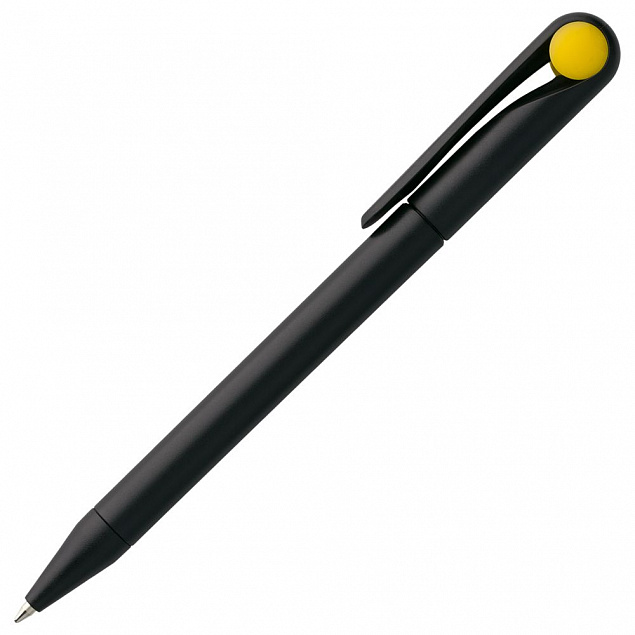 Ручка шариковая Prodir DS1 TMM Dot, черная с желтым с логотипом в Астрахани заказать по выгодной цене в кибермаркете AvroraStore
