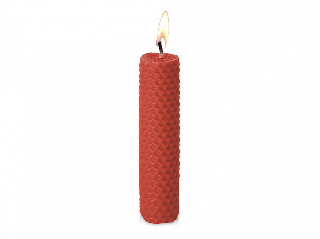 Свеча из вощины 3 х 12,5 см с деревянным ярлыком, красный с логотипом в Астрахани заказать по выгодной цене в кибермаркете AvroraStore