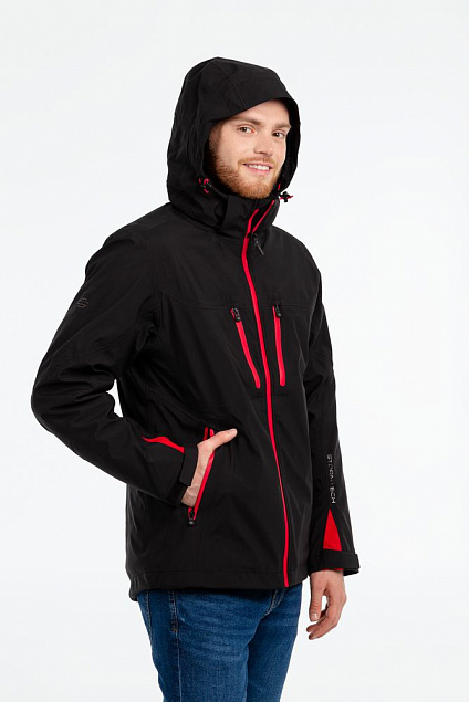 Куртка-трансформер мужская Matrix, черная с красным с логотипом в Астрахани заказать по выгодной цене в кибермаркете AvroraStore