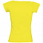 Футболка женская MELROSE 150 с глубоким вырезом, лимонно-желтая с логотипом в Астрахани заказать по выгодной цене в кибермаркете AvroraStore