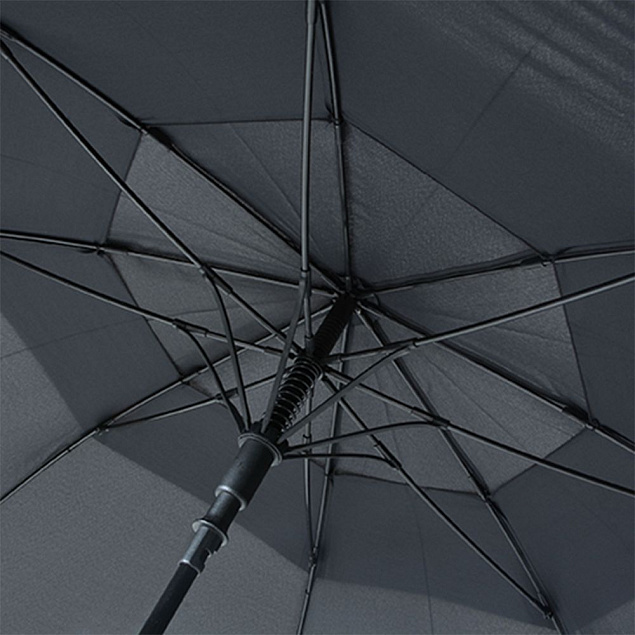 Зонт-трость Fiber Golf Air, черный с логотипом в Астрахани заказать по выгодной цене в кибермаркете AvroraStore