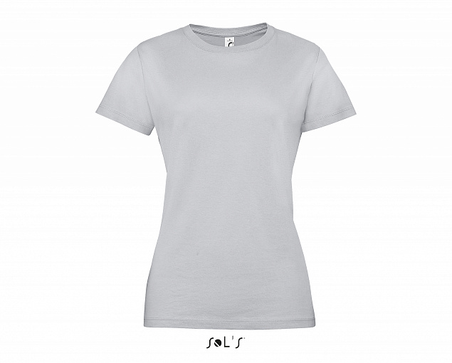 Фуфайка (футболка) REGENT женская,Чистый серый L с логотипом в Астрахани заказать по выгодной цене в кибермаркете AvroraStore