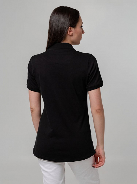 Рубашка поло женская Virma Stretch Lady, черная с логотипом в Астрахани заказать по выгодной цене в кибермаркете AvroraStore