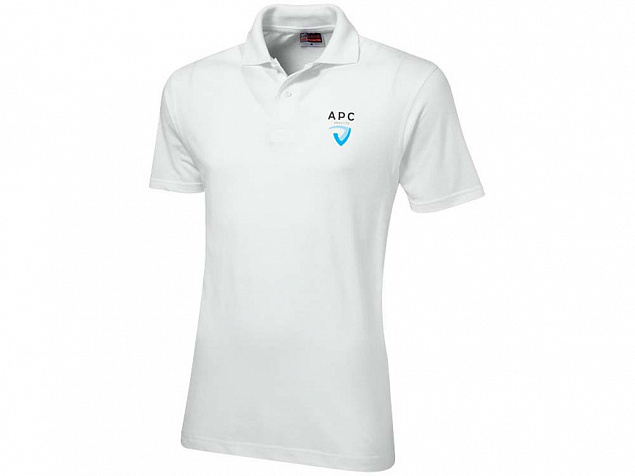 Рубашка поло First мужская, белый с логотипом в Астрахани заказать по выгодной цене в кибермаркете AvroraStore