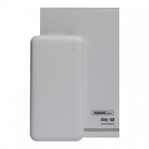 Универсальный аккумулятор OMG Rib 10 (10000 мАч), белый, 13,5х6.8х1,5 см с логотипом в Астрахани заказать по выгодной цене в кибермаркете AvroraStore