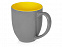 Кружка керамическая Gracy 470мл, серый/желтый с логотипом в Астрахани заказать по выгодной цене в кибермаркете AvroraStore