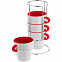 Набор кружек Inset с подставкой, красный с логотипом в Астрахани заказать по выгодной цене в кибермаркете AvroraStore