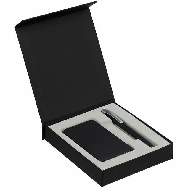 Коробка Latern для аккумулятора 5000 мАч и ручки, черная с логотипом в Астрахани заказать по выгодной цене в кибермаркете AvroraStore