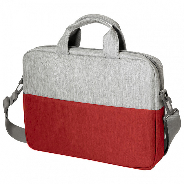Конференц-сумка BEAM NOTE, серый/красный, 39х30х6.5 см, ткань верха:100% полиамид, под-д:100%полиэст с логотипом в Астрахани заказать по выгодной цене в кибермаркете AvroraStore