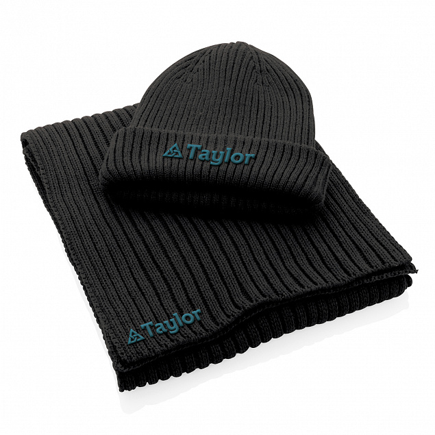 Вязаный шарф Impact из Polylana® AWARE™, 180x25 см с логотипом в Астрахани заказать по выгодной цене в кибермаркете AvroraStore