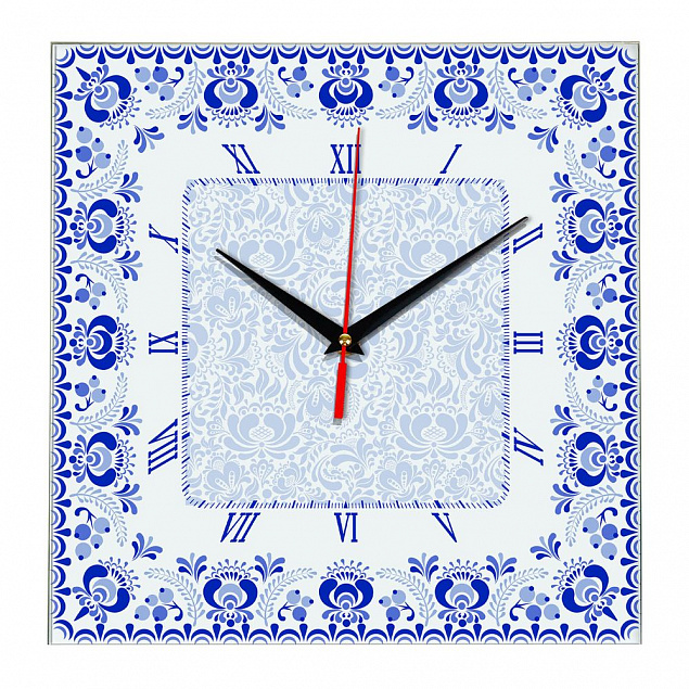 Часы настенные стеклянные Times Square с логотипом в Астрахани заказать по выгодной цене в кибермаркете AvroraStore