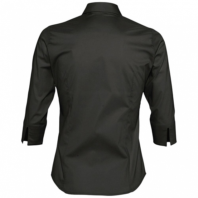 Рубашка женская с рукавом 3/4 EFFECT 140, черная с логотипом в Астрахани заказать по выгодной цене в кибермаркете AvroraStore