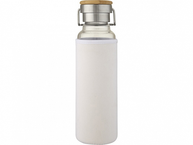 Thor, стеклянная бутылка объемом 660 мл с неопреновым чехлом, белый с логотипом в Астрахани заказать по выгодной цене в кибермаркете AvroraStore