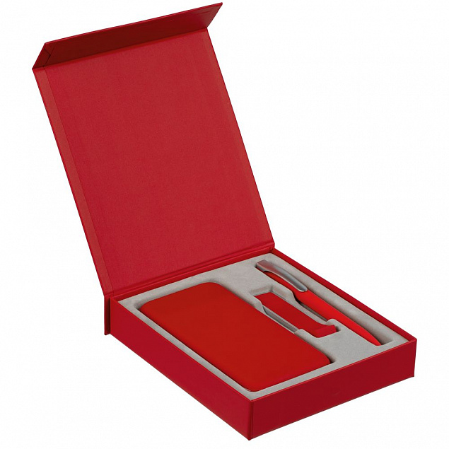 Коробка Rapture для аккумулятора 10000 мАч, флешки и ручки, красная с логотипом в Астрахани заказать по выгодной цене в кибермаркете AvroraStore