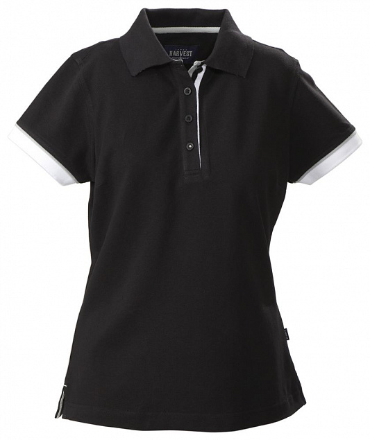 Рубашка поло женская ANTREVILLE, черная с логотипом в Астрахани заказать по выгодной цене в кибермаркете AvroraStore