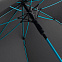 Зонт-трость с цветными спицами Color Style, бирюзовый с логотипом в Астрахани заказать по выгодной цене в кибермаркете AvroraStore