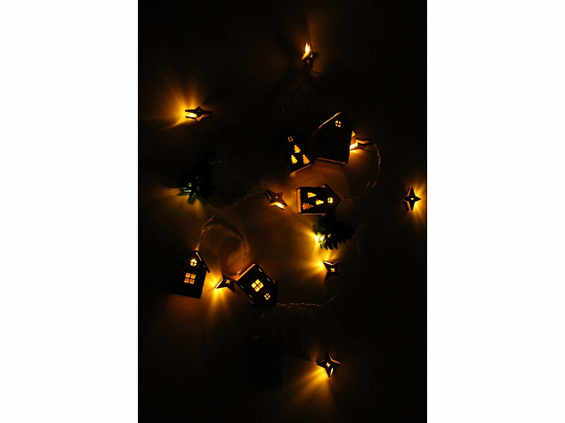 Елочная гирлянда с лампочками Новогодняя в деревянной подарочной коробке с логотипом в Астрахани заказать по выгодной цене в кибермаркете AvroraStore