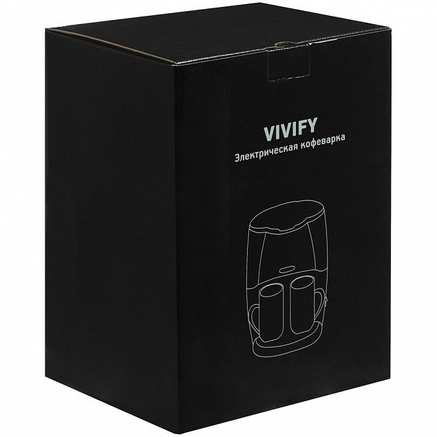 Электрическая кофеварка Vivify, черная с логотипом в Астрахани заказать по выгодной цене в кибермаркете AvroraStore