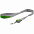 Лента для бейджа с ретрактором Devon, серая с зеленым с логотипом в Астрахани заказать по выгодной цене в кибермаркете AvroraStore