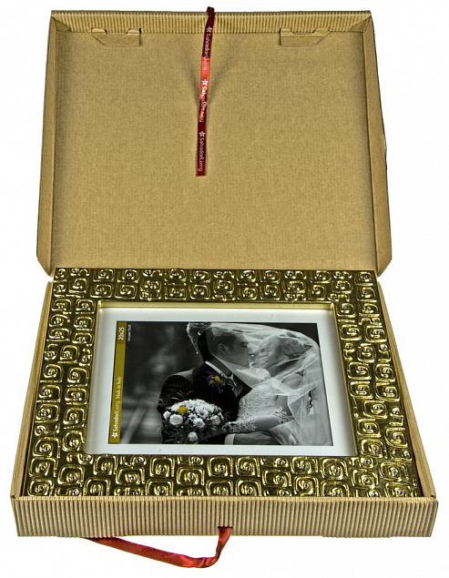 Рамка для фотографий Gold, золотистая с логотипом в Астрахани заказать по выгодной цене в кибермаркете AvroraStore