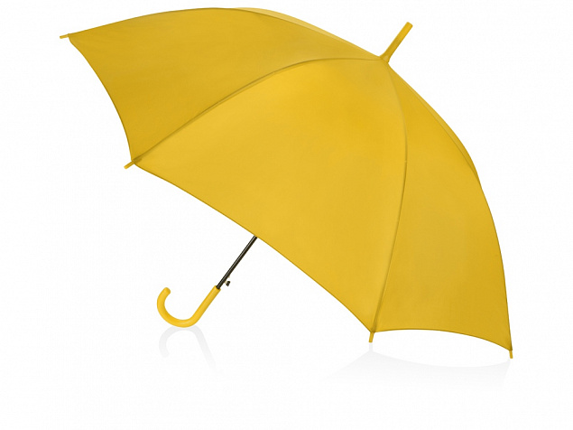 Зонт-трость полуавтоматический с пластиковой ручкой, желтый с логотипом в Астрахани заказать по выгодной цене в кибермаркете AvroraStore