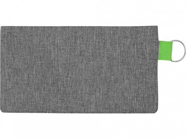 Универсальный пенал из переработанного полиэстера RPET Holder, серый/зеленый с логотипом в Астрахани заказать по выгодной цене в кибермаркете AvroraStore