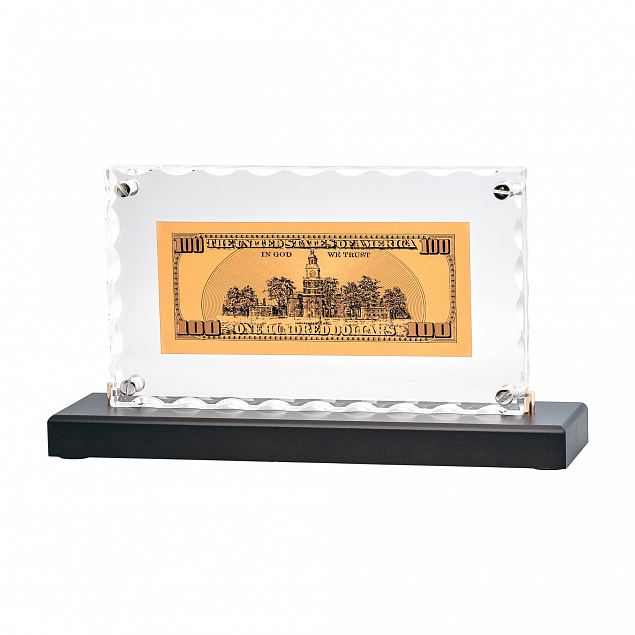 "Банкнота 100 USD" в стекле с логотипом в Астрахани заказать по выгодной цене в кибермаркете AvroraStore