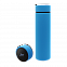 Термос Reactor софт-тач с датчиком температуры (голубой) с логотипом в Астрахани заказать по выгодной цене в кибермаркете AvroraStore