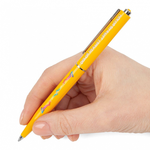 Ручка шариковая Senator Point ver. 2, желтая с логотипом в Астрахани заказать по выгодной цене в кибермаркете AvroraStore