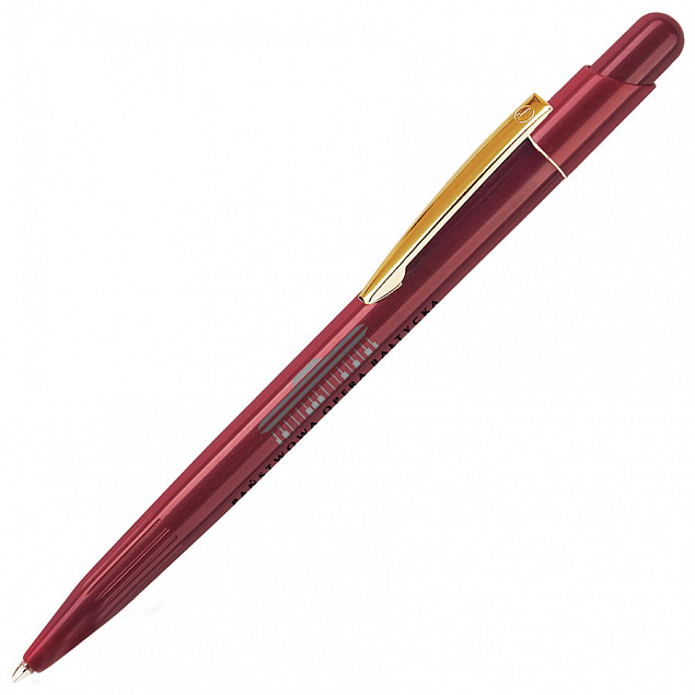 MIR, ручка шариковая с золотистым клипом, бордо, пластик/металл с логотипом в Астрахани заказать по выгодной цене в кибермаркете AvroraStore