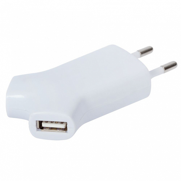Сетевое зарядное устройство Uniscend Double USB, белое с логотипом в Астрахани заказать по выгодной цене в кибермаркете AvroraStore