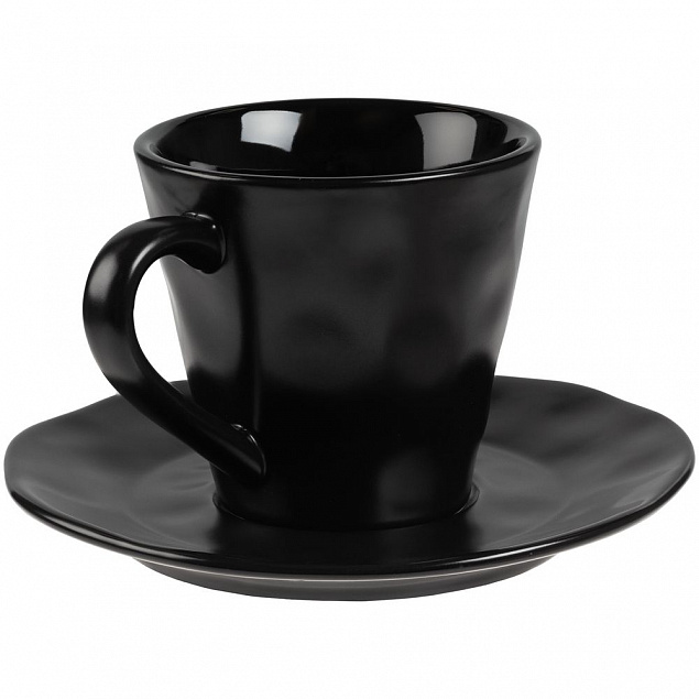 Кофейная пара Dark Fluid, черная с логотипом в Астрахани заказать по выгодной цене в кибермаркете AvroraStore
