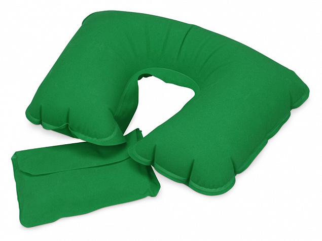 Подушка надувная Сеньос, зеленый с логотипом в Астрахани заказать по выгодной цене в кибермаркете AvroraStore