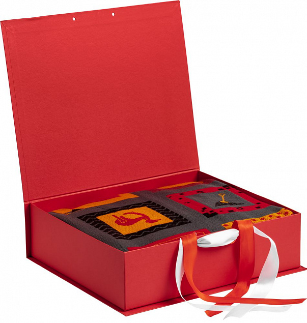Коробка на лентах Tie Up, красная с логотипом в Астрахани заказать по выгодной цене в кибермаркете AvroraStore