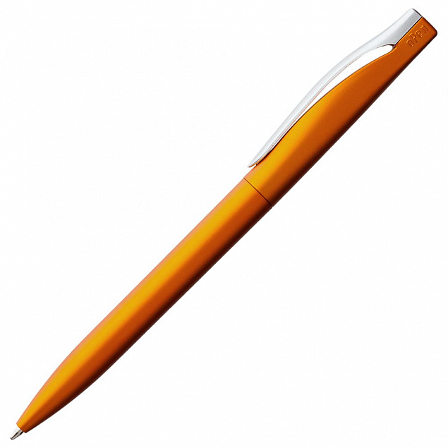 Ручка шариковая Pin Silver, оранжевая с логотипом в Астрахани заказать по выгодной цене в кибермаркете AvroraStore
