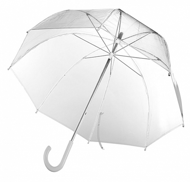 Прозрачный зонт-трость Clear с логотипом в Астрахани заказать по выгодной цене в кибермаркете AvroraStore