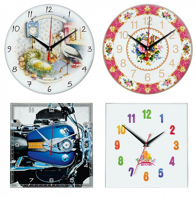 Часы стеклянные на заказ Time Wheel с логотипом в Астрахани заказать по выгодной цене в кибермаркете AvroraStore
