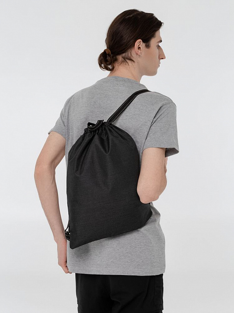 Рюкзак на затяжках Melango, черный с логотипом в Астрахани заказать по выгодной цене в кибермаркете AvroraStore