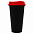 Стакан с крышкой Color Cap Black, черный с оранжевым с логотипом в Астрахани заказать по выгодной цене в кибермаркете AvroraStore