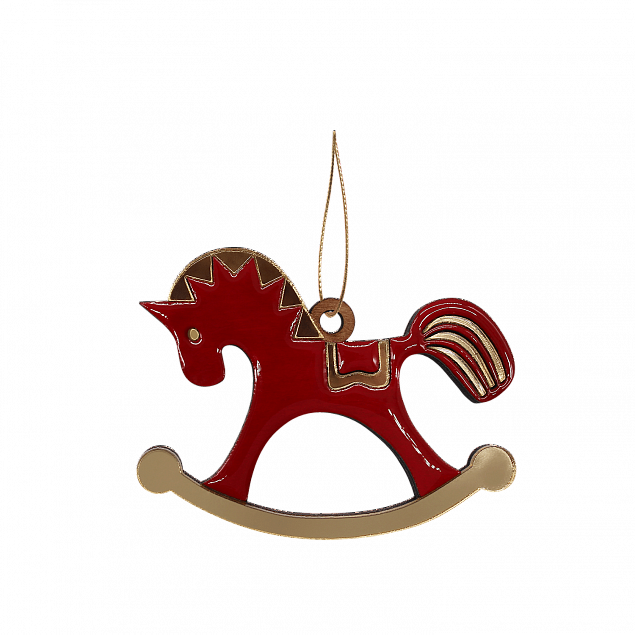 Ёлочная игрушка Лошадка (красный) с логотипом в Астрахани заказать по выгодной цене в кибермаркете AvroraStore