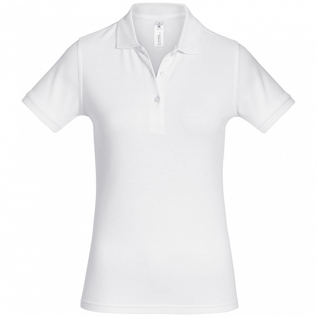 Рубашка поло женская Safran Timeless белая с логотипом в Астрахани заказать по выгодной цене в кибермаркете AvroraStore