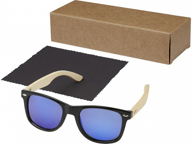 Taiyō, зеркальные поляризованные солнцезащитные очки в оправе из переработанного PET-пластика/бамбука в подарочной коробке, дерево с логотипом в Астрахани заказать по выгодной цене в кибермаркете AvroraStore