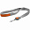 Лента для бейджа с ретрактором Devon, серая с оранжевым с логотипом в Астрахани заказать по выгодной цене в кибермаркете AvroraStore