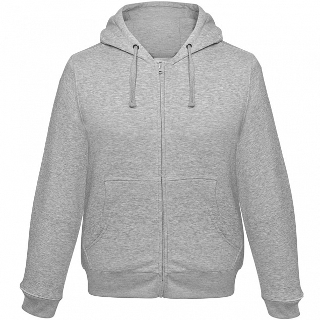Толстовка мужская Hooded Full Zip серый меланж с логотипом в Астрахани заказать по выгодной цене в кибермаркете AvroraStore