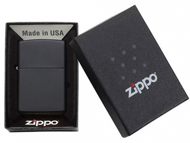 Зажигалка ZIPPO Classic с покрытием Black Matte с логотипом в Астрахани заказать по выгодной цене в кибермаркете AvroraStore