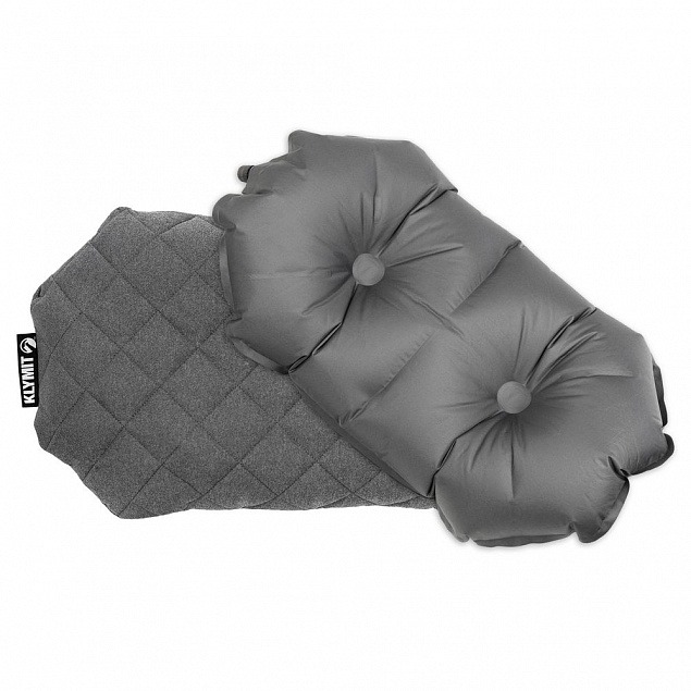 Надувная подушка Pillow Luxe, серая с логотипом в Астрахани заказать по выгодной цене в кибермаркете AvroraStore