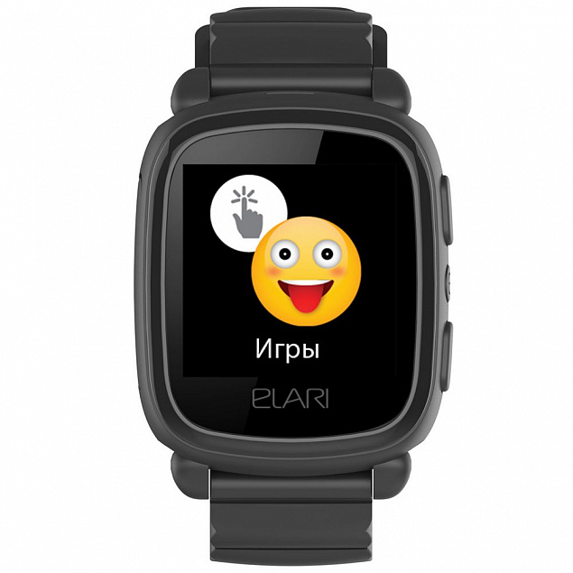 Умные часы для детей Elari KidPhone 2, черные с логотипом в Астрахани заказать по выгодной цене в кибермаркете AvroraStore