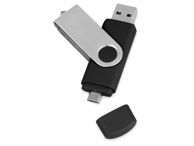 USB/micro USB-флешка на 16 Гб «Квебек OTG» с логотипом в Астрахани заказать по выгодной цене в кибермаркете AvroraStore