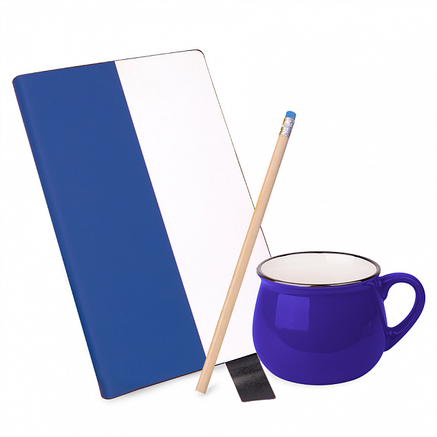 Подарочный набор LAST SUMMER: бизнес-блокнот, кружка, карандаш чернографитный, синий с логотипом в Астрахани заказать по выгодной цене в кибермаркете AvroraStore